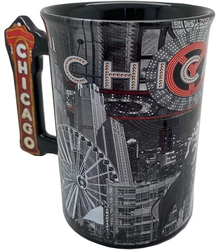 Great American Chicago Mug - Vintage Landmarks Souvenir Ceramic Cup, Gift For History Lovers - View #3