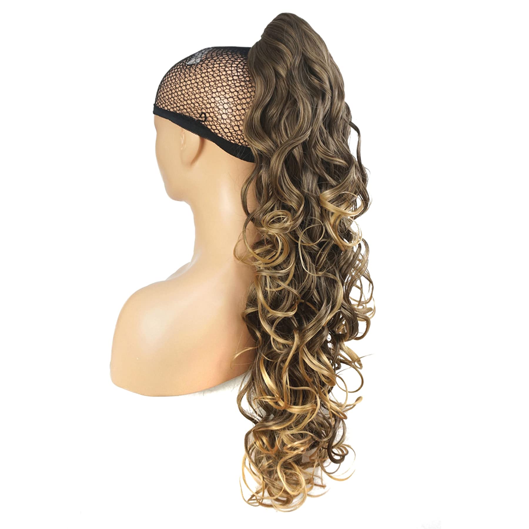 Lydell 30" Long Curly Styled Clip In Claw Ponytail Hair Extension Synthetic Hairpiece 280g with a jaw/claw clip (6T24B Brown Mix) โ image 1