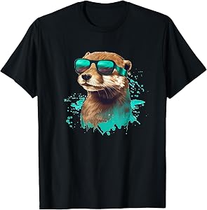 Funny Looking Otter with Sunglasses T-Shirt