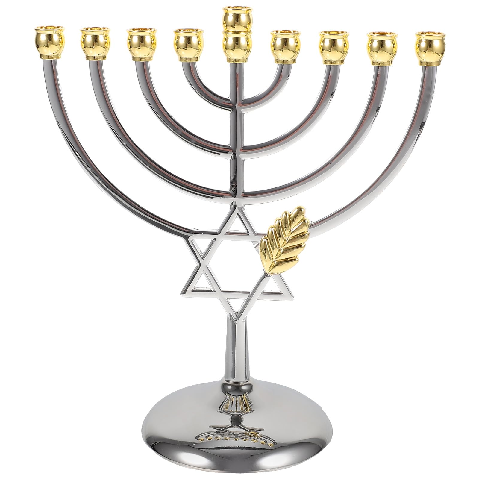 Warmhm Hanukkah Menorah 9 Branch Vintage Candlestick Decorative Menorahs Candle Holder Jewish Candle Holder Candle Stand Metal Craft for New Year Festival Table Centerpiece