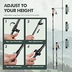 KINGGEAR Walking Stick for Hiking - Adjustable