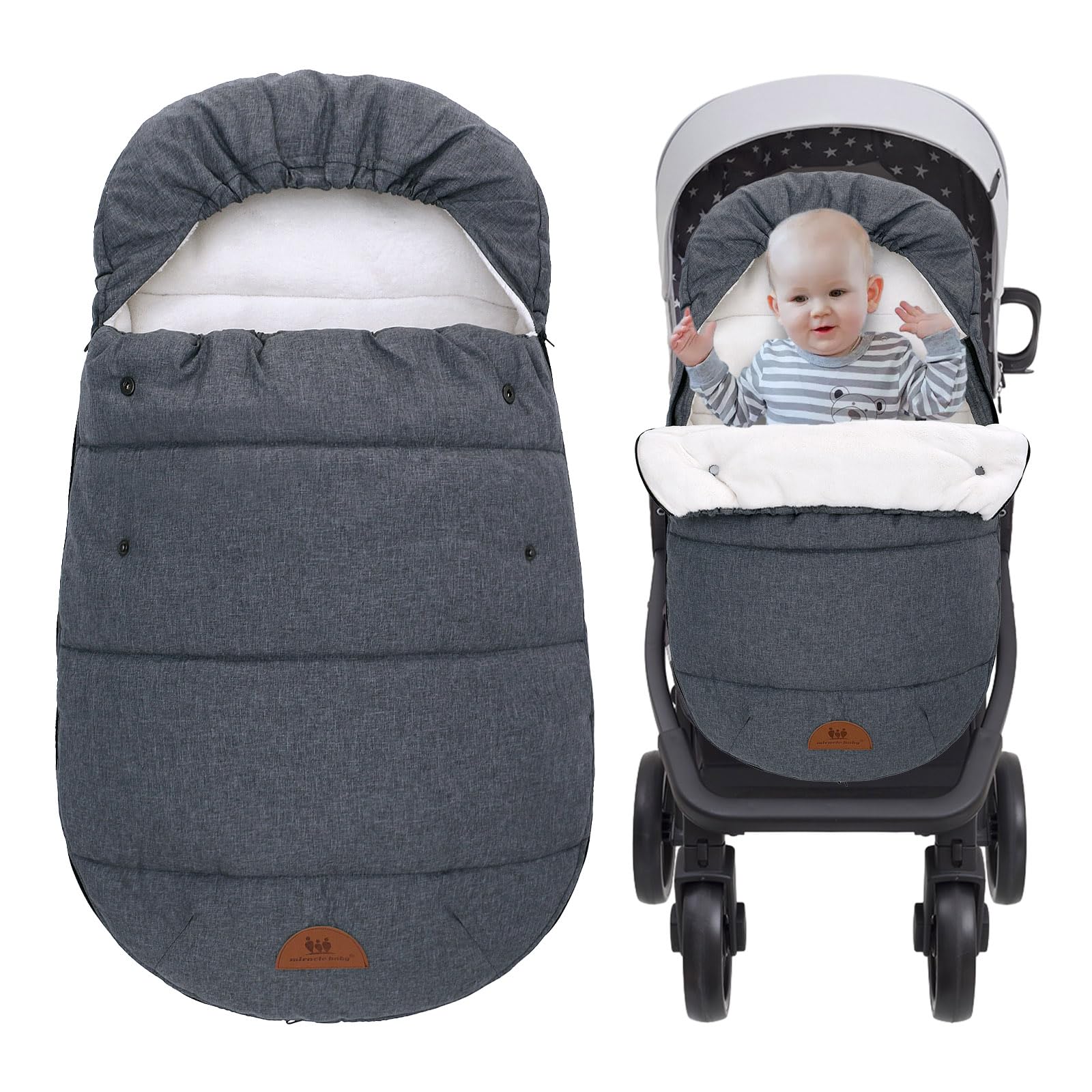 pram footmuff footmuff for Pushchair Stroller Universal (Dark Grey)