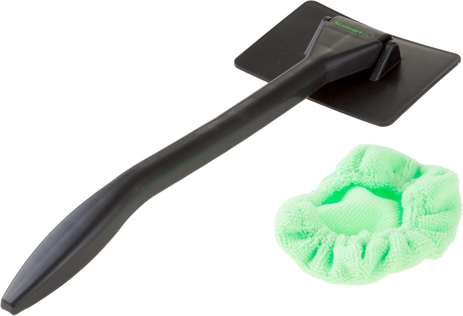 Windshield Cleaner with Microfiber Cloth, Handle and Pivoting Head- Glass Washer Cleaning Tool for Windows By Stalwart (Green): Automotive