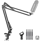 InnoGear Boom Arm Microphone Mic Stand for Blue Yeti HyperX QuadCast SoloCast Snowball Fifine Shure SM7B and Other Mic, Black