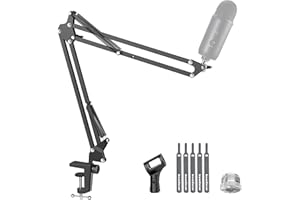 InnoGear Microphone Arm, Upgraded Mic Arm Microphone Stand Boom Suspension Stand with 3/8" to 5/8" Screw Adapter Clip for Blu