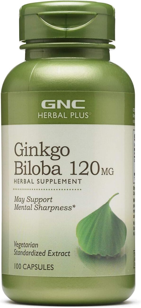 GNC Herbal Plus Ginkgo Biloba 120mg, 100 Capsules, Supports Mental Sharpness: Health & Personal Care