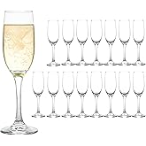 HAKEEMI Elegant Champagne Flutes Set of 16 Champagne Glasses for Wedding or Christmas, 6 oz Ideal for Sparkling Wine - Dishwasher Safe