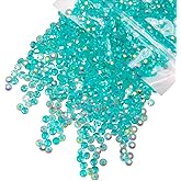 qiipii 10000PCS 2mm Small Transparent Aquamarine Blue AB Resin Rhinestones Bulk for Crafting Flatback Jelly Stones SS6 Diamonds Crystals Gems Charms for Nails Face Eyes Makeup Tumblers Bottles Crafts