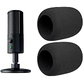 SOULWIT 2Pcs Pop Filter for Razer Seiren X - Black | Windscreen for Razer Seiren X Microphone