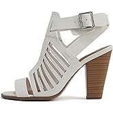 Soda Yummy ~ Gladiator Cutout Stacked Heel Sandal Shoes with Adjustable Ankle Buckle
