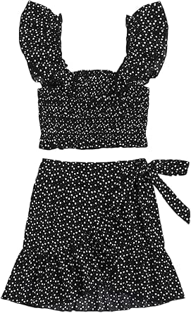 two piece wrap skirt set