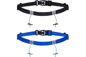 JOVITEC 2 Pieces Race Number Belt with 6 Gel Loops for Running Cycling Triathlon Marathon