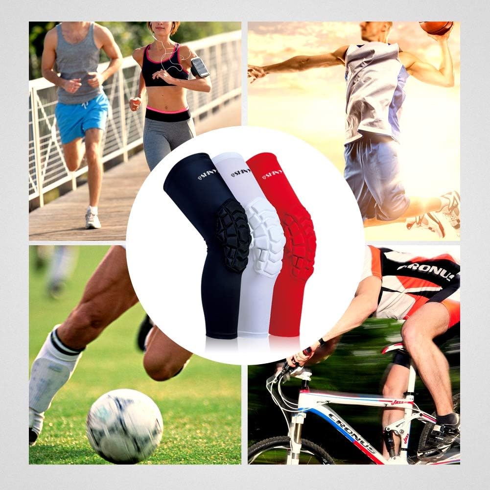 Basketball Knee Pads:ShinyPro 3D Honeycomb Shock Absorption EVA Pads, for Basketball Softball Baseball Football Volleyball, Kids Youth Girls Boys Women Men, 1 Pair : Sports & Outdoors