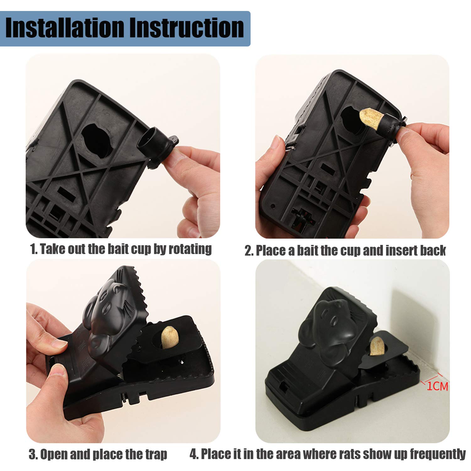 Soontrans 8 Stück Mausefalle Schlagfalle Wiederverwendbar Naturköder Mäusefallen Schnell Tötend Super Empfindlich Rattenfalle