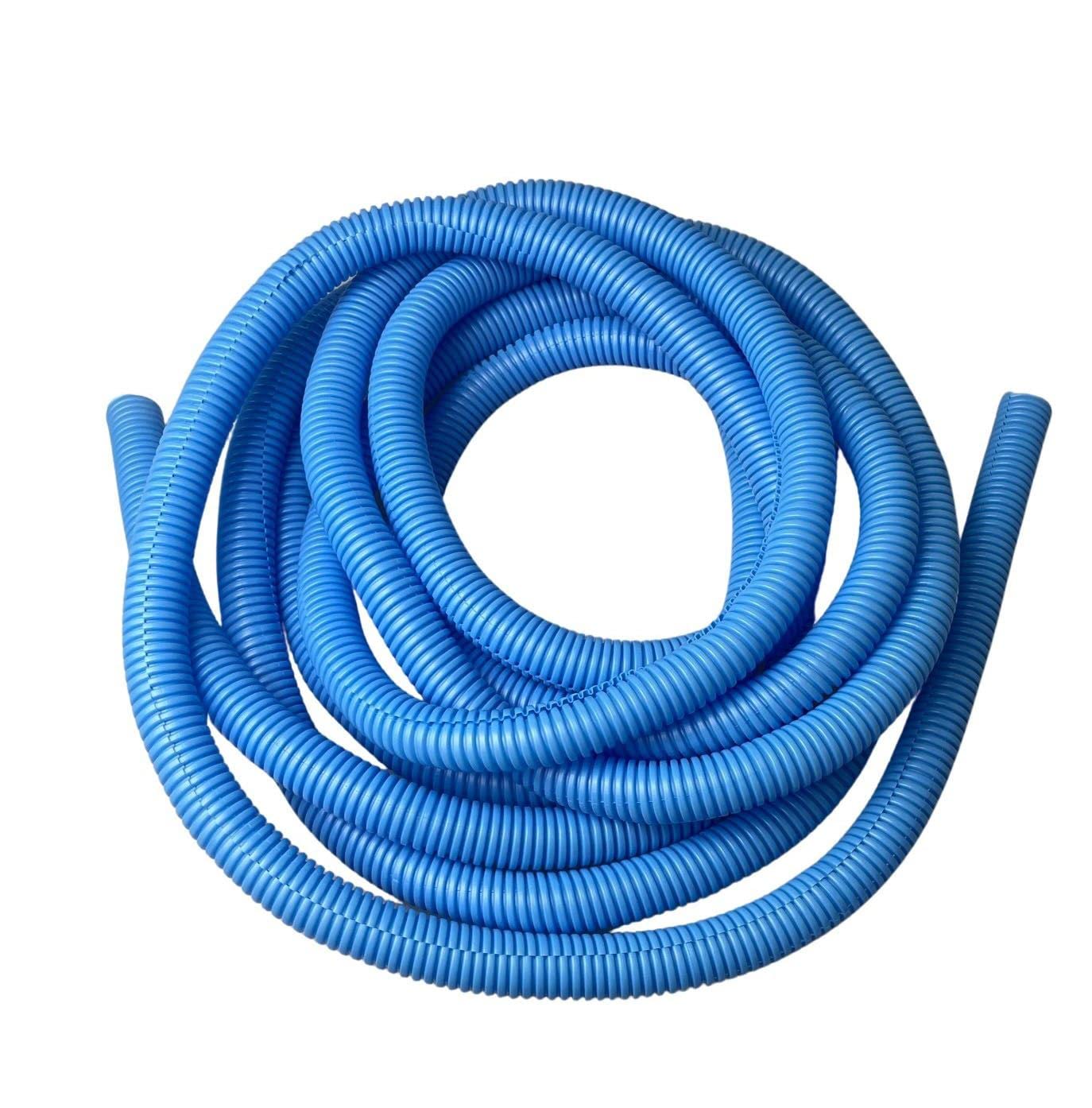 PE Blue Corrugated Conduit Flexi Pipe Tube Split 15mm - 5m