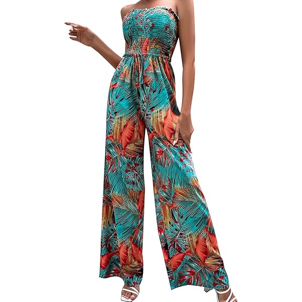 Amazon.com: RINTONIX Women Sexy Off Shoulder Smocked Floral