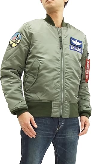 Amazon Co Jp アルファ Alpha Ta0110 Ma 1 フライトジャケット Sacパッチカスタム メンズ Ma1 259v グレー M 服 ファッション小物