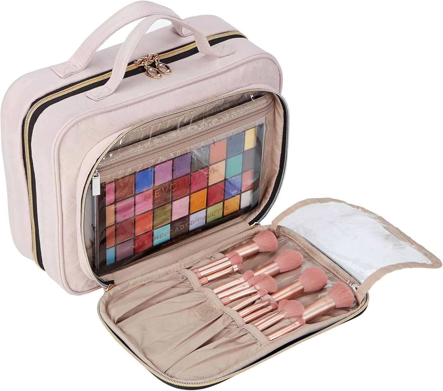 NISHEL Hanging Travel Toiletry Bag, Visible Makeup Organizer, Makeup Case for Travel Accessories, Bathroom Shower, Pink: Clothing