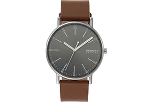 Skagen Signatur Men's Watch with Stainless Steel Mesh or Leather Band, Minimalist Watch for Men
