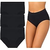 Cuddl Duds Womens Classic 3 Pack Soft Seamless Full Brief Panty - Incredibly Smooth Full Coverage Underwear Panties Set