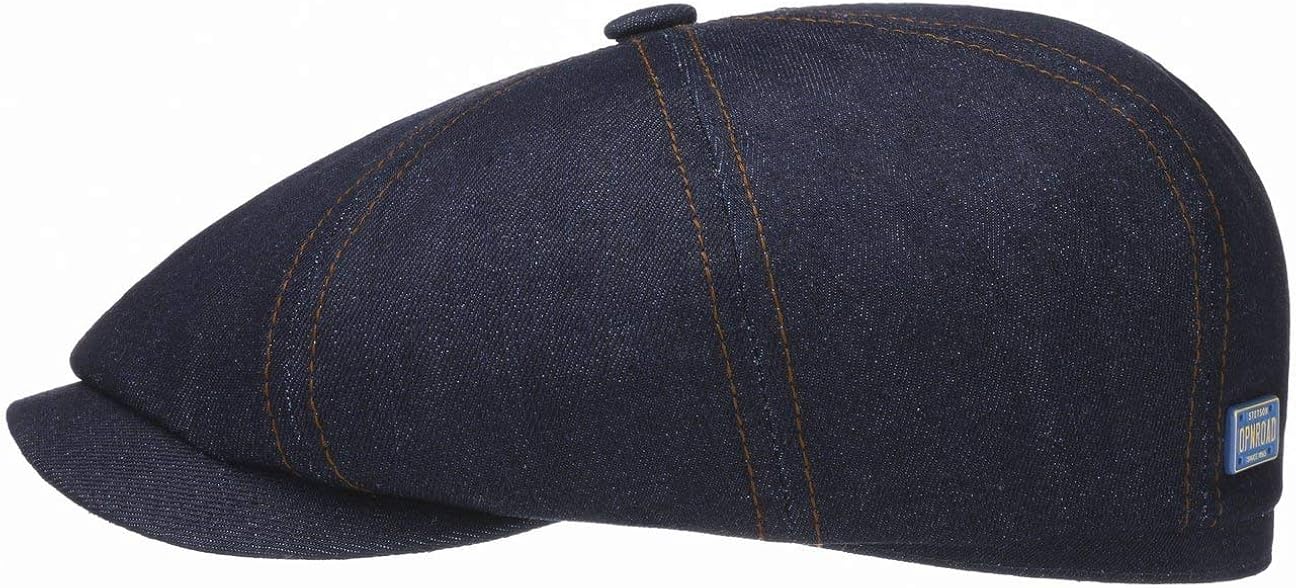 Stetson Hatteras Denim Contrast Stitch Flat Cap Men Denim 7 5/8 Amazon