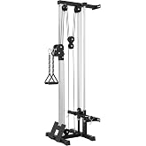 Wall Mount Cable Machine for Home Gym &ndash; 18-Position Dual Pulley Crossover &ndash; LAT Pulldown Station &ndash; Adjustable Strength Training Equipment for Full Body Workouts