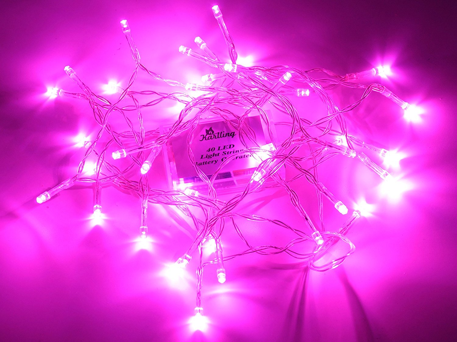 Karlling Battery Operated Pink 40 LED Fairy Light String Wedding Party Xmas Decorations(Pink)