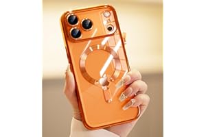 CHICLADY for iPhone 17 Pro Max Case with 1X Screen Protector, [Compatible with MagSafe] [Integrated Camera Protection], Non Yellowing Slim Cute Women Girly Cover for iPhone 17 Pro Max, Cosmic Orange
