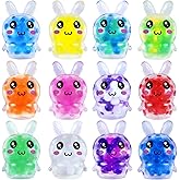 Easter Bunny Stress Balls Egg Stuffers, 12 Pcs Mini Bunny Squishy Toys, Easter Basket Fillers Squishies Fidget Sensory Toy for Kids Girls Boys Teens Adult Party Favors Supplies Classroom Prize Gifts