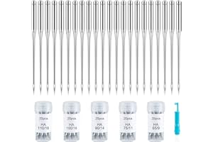 ilauke 100 PCS Sewing Machine Needles Universal Regular Point Needles for Singer Brother, Assorted Sizes HAX1 65/9, 75/11, 90/14, 100/16, 110/18 (Durable,Universal)