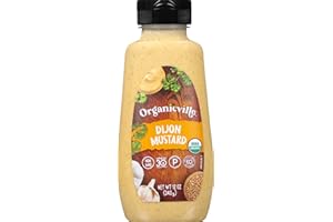 Organicville Dijon Mustard - Mustard Dijon Organic, Dijion Mustard, Vegan, Gluten Free, Paleo, Whole 30, USDA Organic, Non-GMO, Keto Mustard, Dijon Mustard Gluten Free - 12 Oz