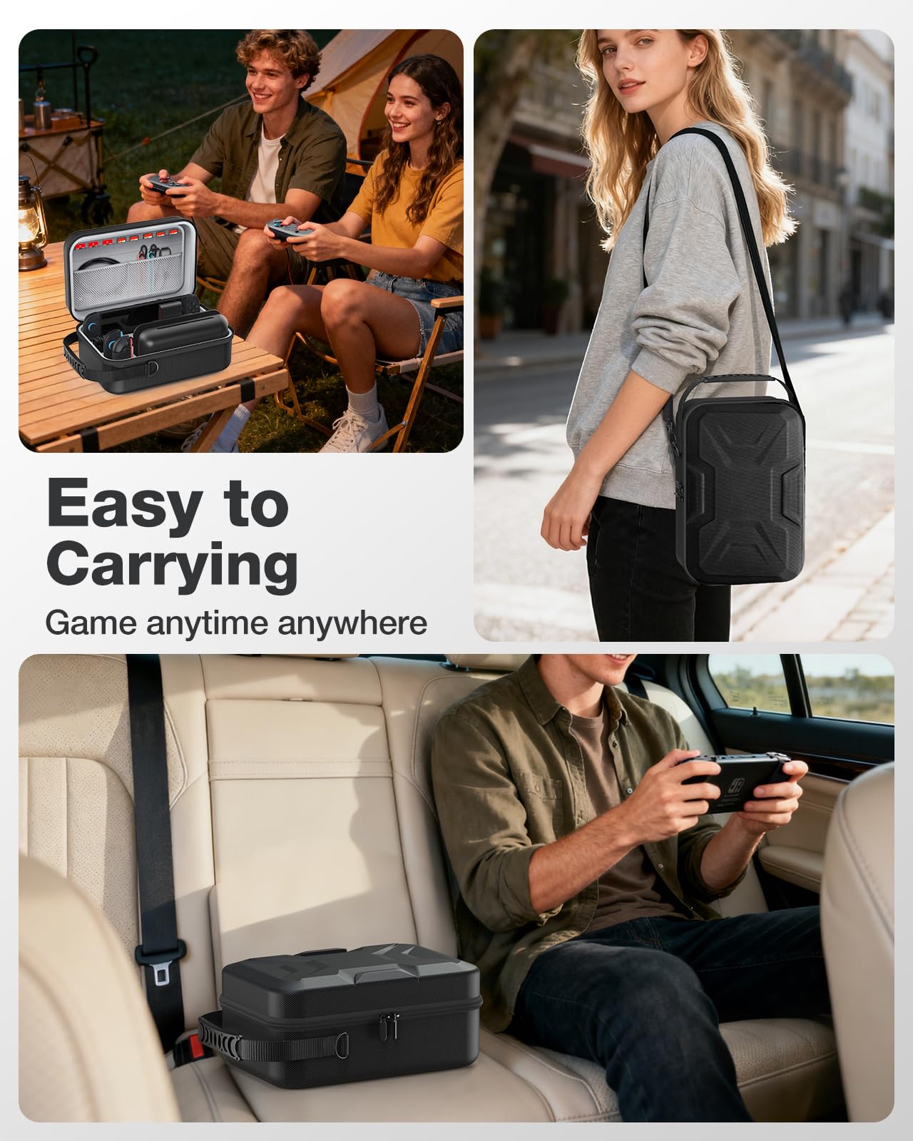 HEIYING Switch 2 Tragetasche für Nintendo Switch 2 Modell (2025), Tragbare Hartschalen Reisetasche mit vollem Schutz, entworfen, um verschiedene Switch 2 Zubehör für bequeme Reisen und Ausflüge zu spe 7