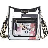 Missnine Clear Crossbody Bags for Women Stadium Approved Clear Purse for Concert Transparent Plastic Bag with Guitar Strap