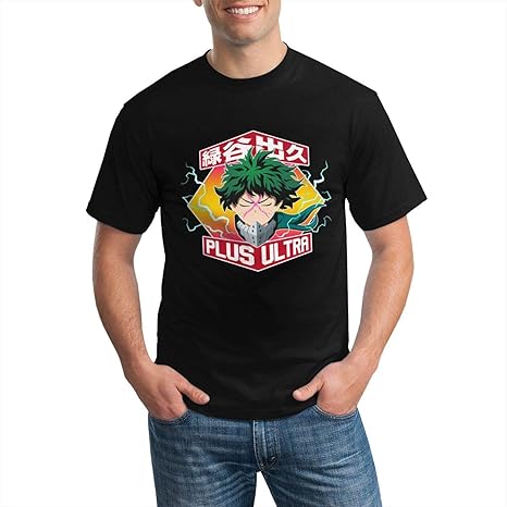 Mha My Hero Academia Menâs Shirt Black T-Shirt Round Neck Casual Sweatshirt Womens Tops at 