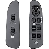 56049805AB Master Power Window Switch and Bezel(Driver &amp; Passenger Side) | Compatible with 2002-2009 Dodge Ram1500 2500 3500,2001-2004 Dodge Dakota,2001-2003 Durango,2005-2009 Sprinter 2500 3500(Grey)