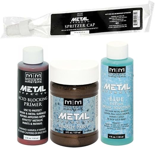 Modern Masters Metal Effects Bronze Paint And Blue Patina Kit 4
