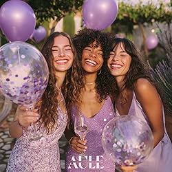 AULE Party Balloons Pack of 42 - Metallic Lavender