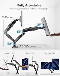 HUANUO Dual Monitor Stand for 13 to 40