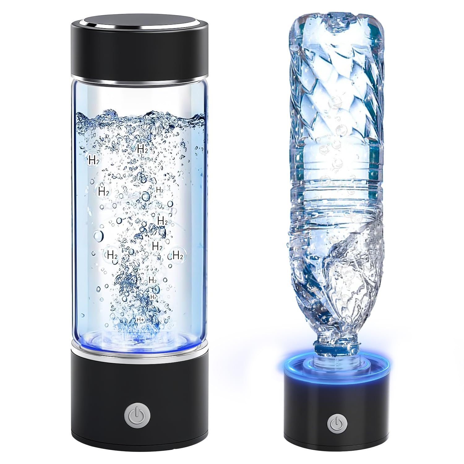 Photo 1 of 2025 New Hydrogen Water Bottle, 15OZ Hydrogen Water Generator Bottles 3000PPB in 3 Min with SPE & PEM Technology Portable Rechargeable Hydrogen Rich Glass Health Care Gifts for Family, Friends, Travel