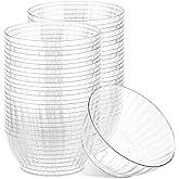 PLASTICPRO 50 Pack Small Plastic Bowls Crystal Like 6 oz Bowls Elegant Clear Plastic Bowls for Party and Occasions