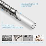 OFFO Stainless Steel Replacement High Pressure Shower Hose Anti-Kink Nickel Gray view 4