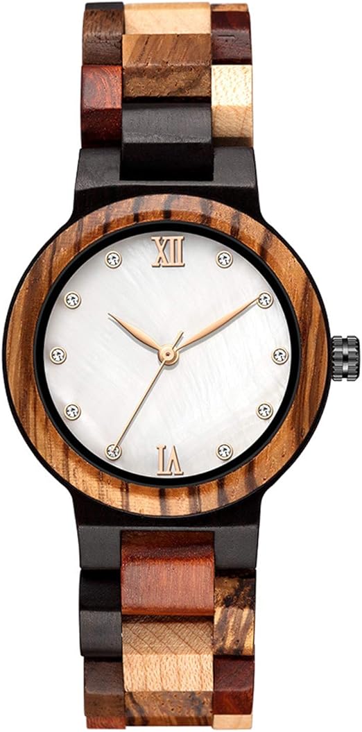 Holzuhren Damen,Handgemachte Natürliche Hölzerne Uhren Für Damen