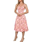 Women's Spaghetti Strap Dress Floral Corset Gown Inspired Dresses Midi Evening Cocktail Party and Holidays Casual Sundress