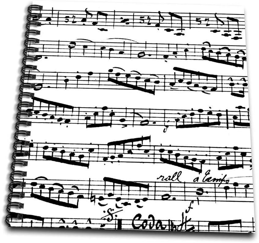 Amazon Com 3drose Db 1 Music Notes Pattern Black And White Piano Sheet Musical Notation Drawing Book 8 X 8 Arts Crafts Sewing