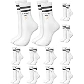 Halfchet 12 Pairs Embroidered Crew Socks Bulk Unisex Christmas Employee Appreciation Gifts Dancer Team Appreciation Gifts