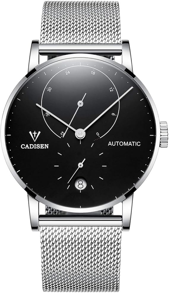 Amazon Cadisen メンズ腕時計 トップラグジュアリーブランド 自動巻き 機械式腕時計 メンズ フルスチール ビジネス 防水 ファッション スポーツウォッチ ローズゴールド Black メンズ腕時計 腕時計 通販