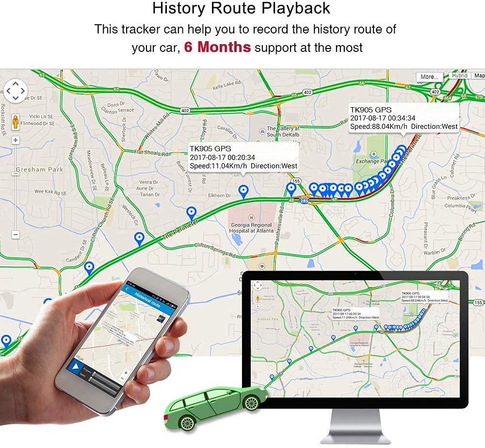 TKSTAR 4G GPS Tracker for Vehicles 10000mAh Magnetic Car GPS Tracker Locator Real-time Anti-Theft Tracking Device for Vehicles, Motorcycle, Trucks, Boats (4G TK905B)