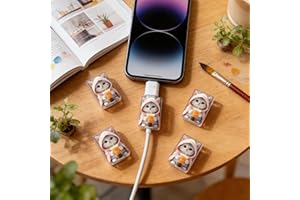 4-Pack Universal Data Cable Protectors, Stress-Relief Phone Charger Cord Saver, Damage-Resistant Silicone Sleeve harging Cabl