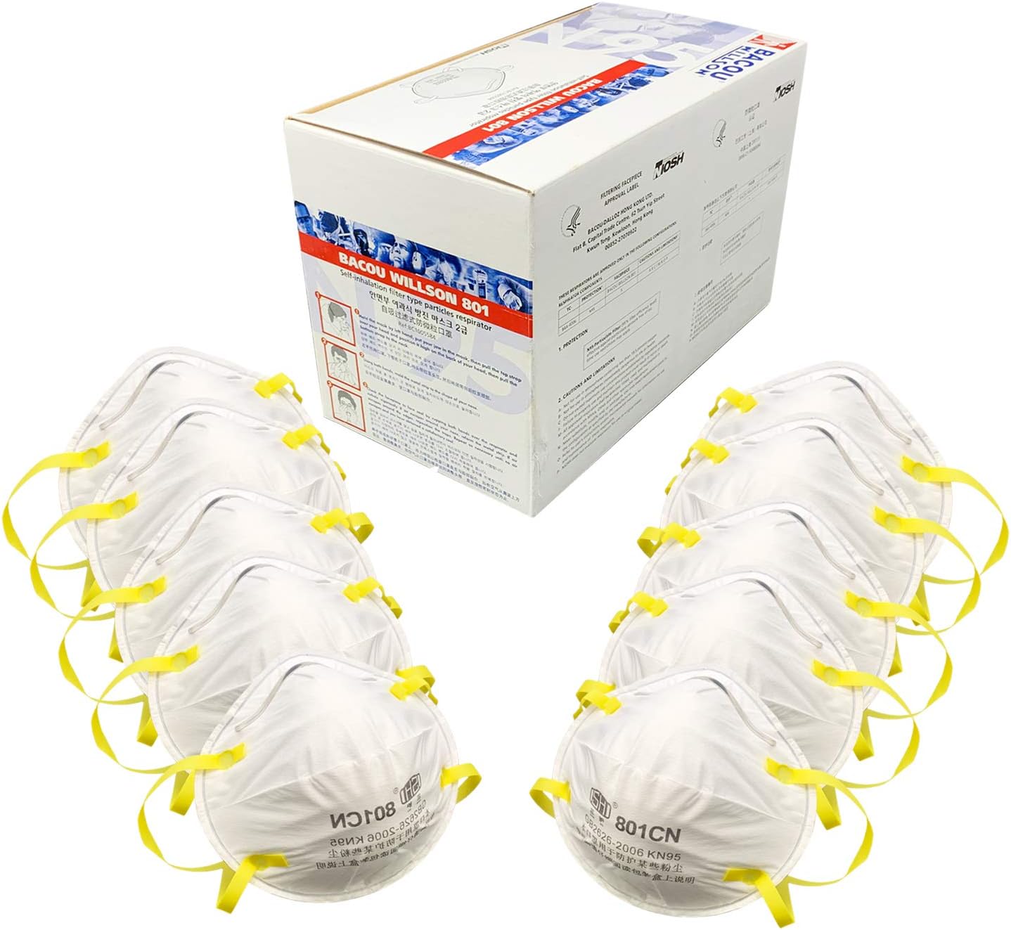 Dust-Proof Anti-Fog FFP3 Mask KN95 Mask with Valve Dust Mask Anti Pm2.5 Cool Flow Valve (Pack of 10)