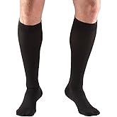 Truform 15-20 mmHg Compression Stockings for Men and Women, Knee High Length, Closed Toe, Black, Large
